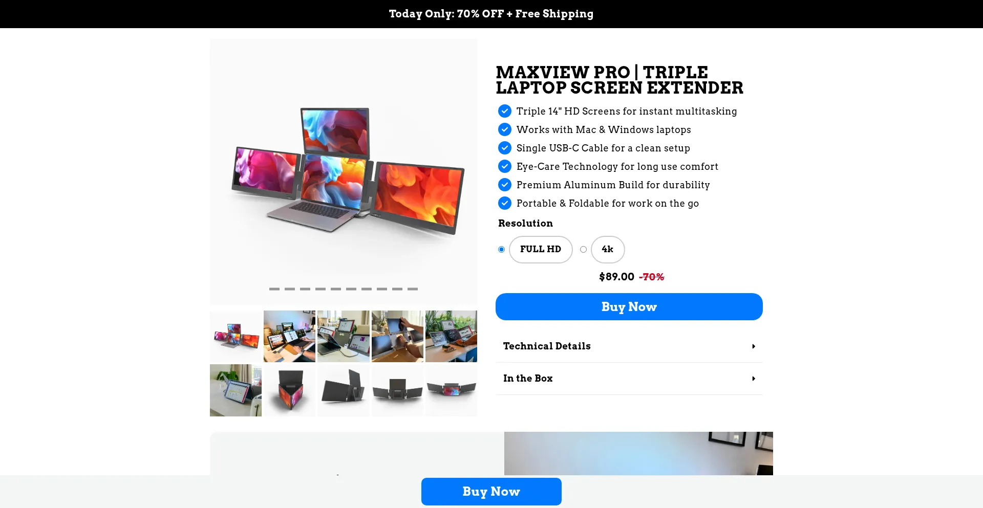 Website screenshot of Maxviewpro.com