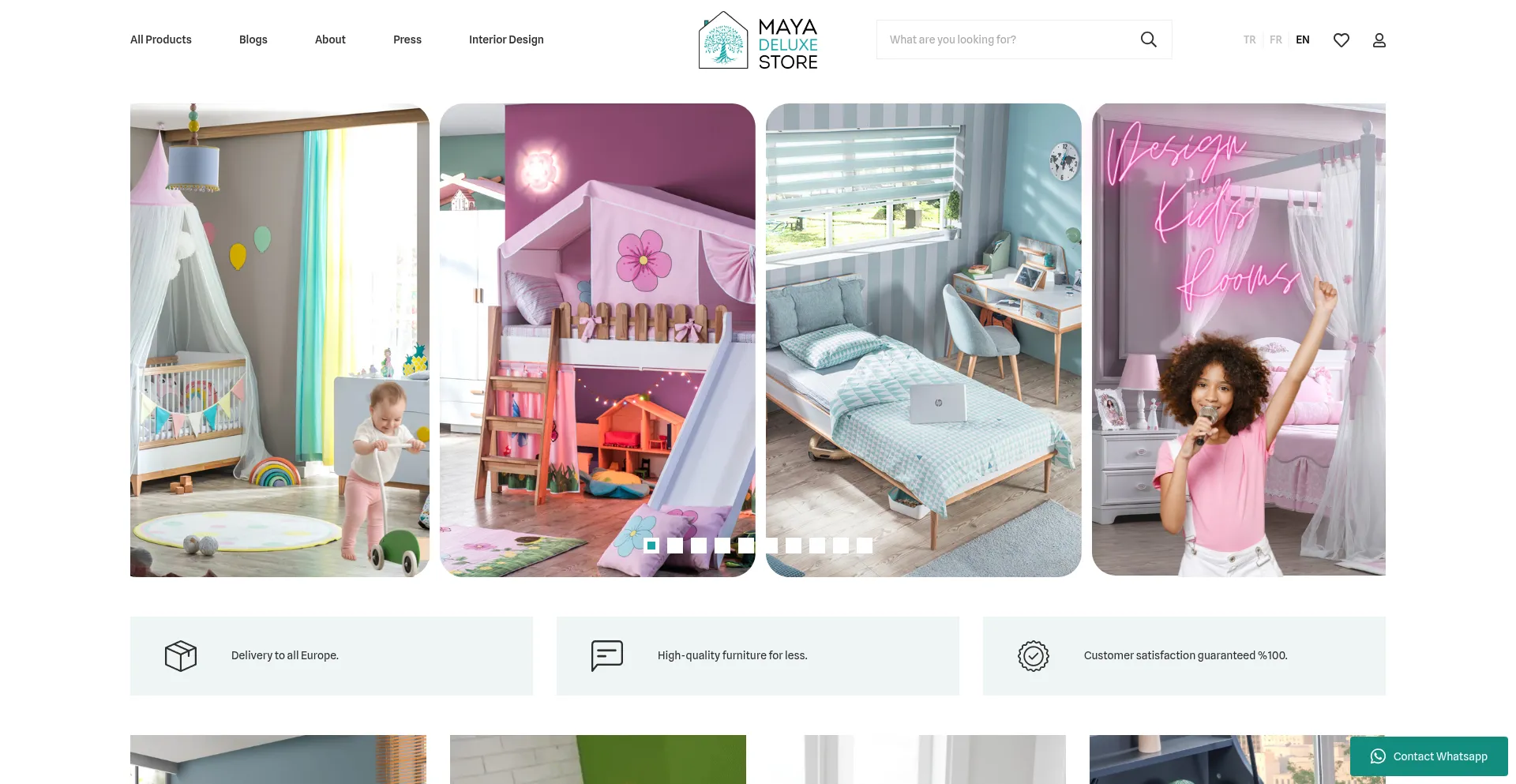 Website screenshot of Mayadeluxestore.com