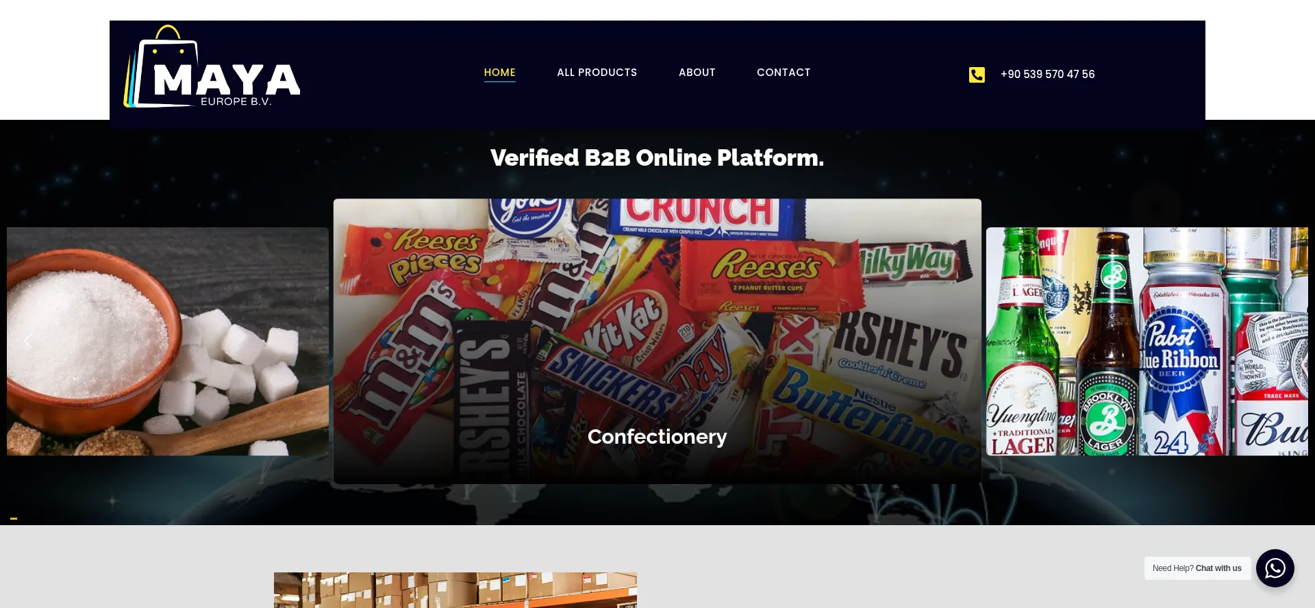 Website screenshot of Mayaeuropebv.com