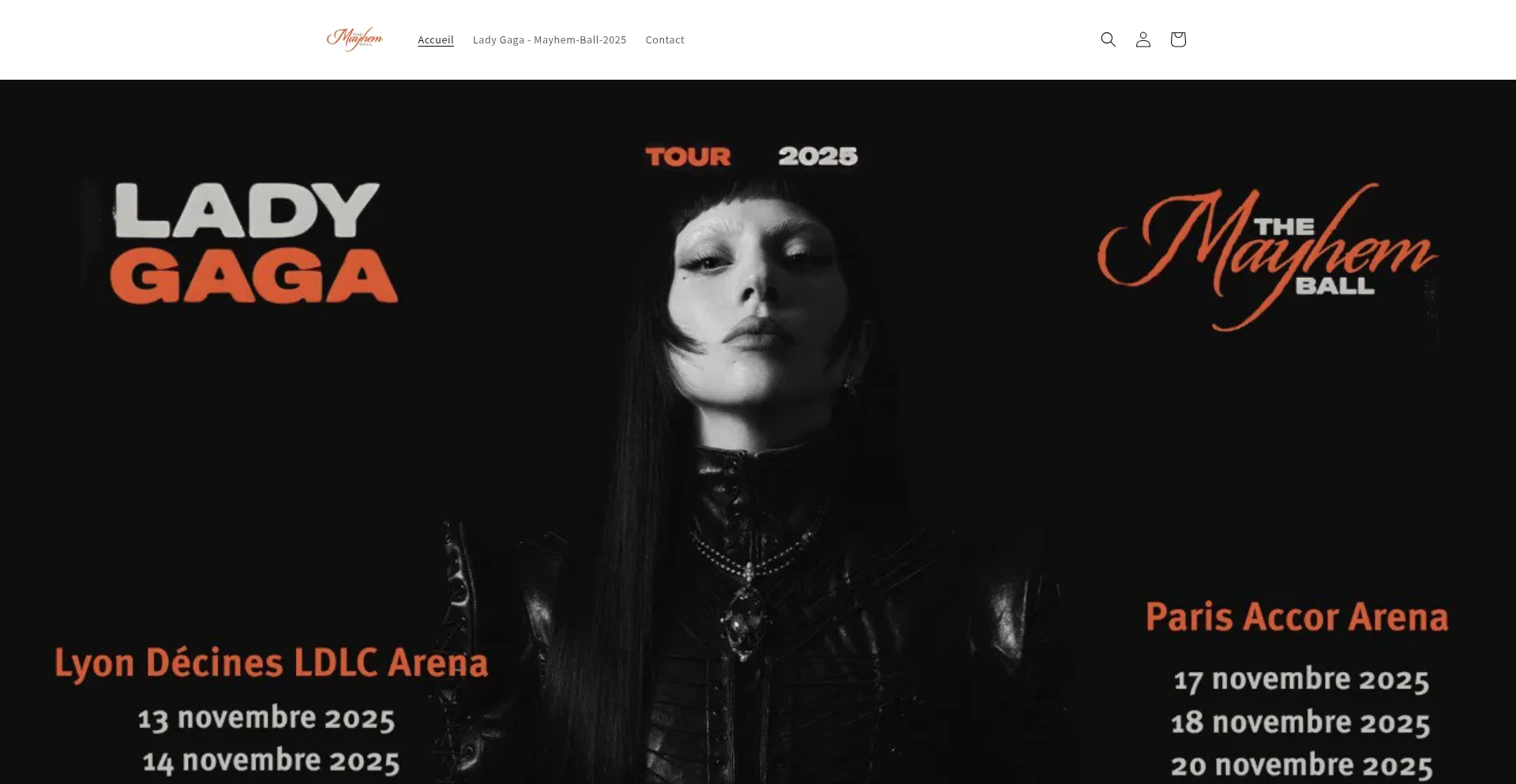 Website screenshot of Mayhem-ball-2025.com