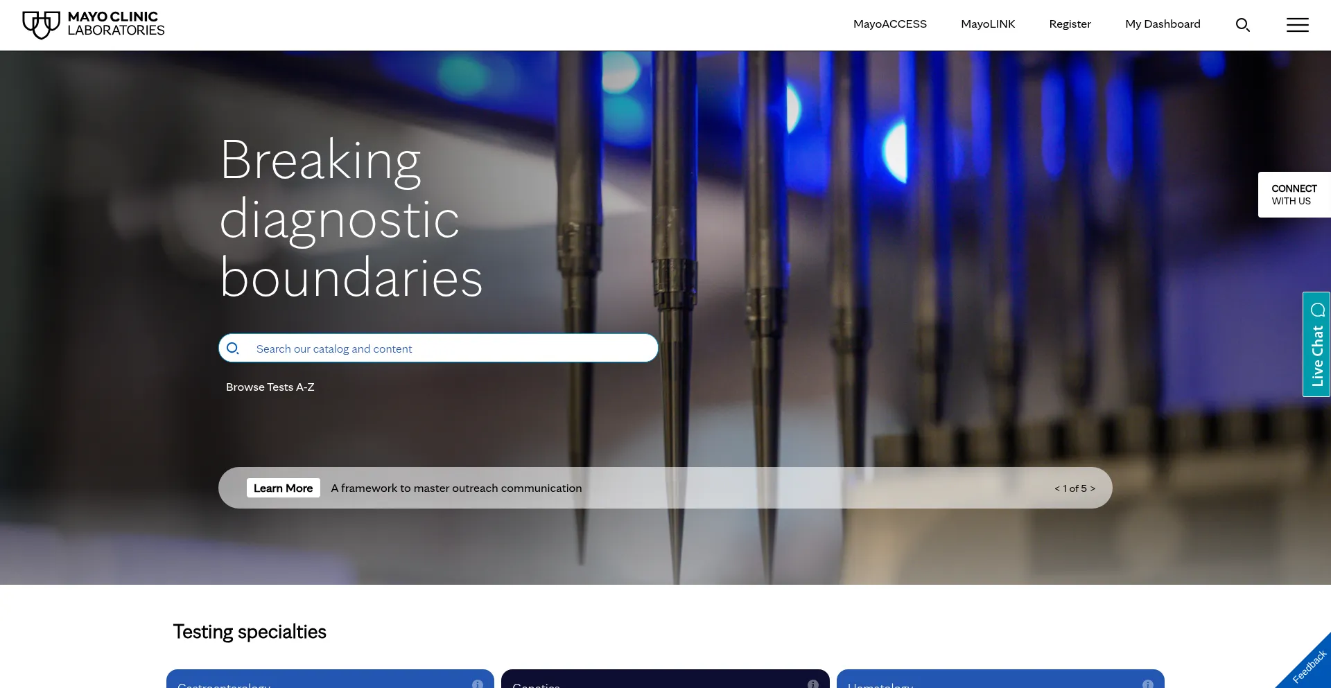Mayocliniclabs.com Screenshot