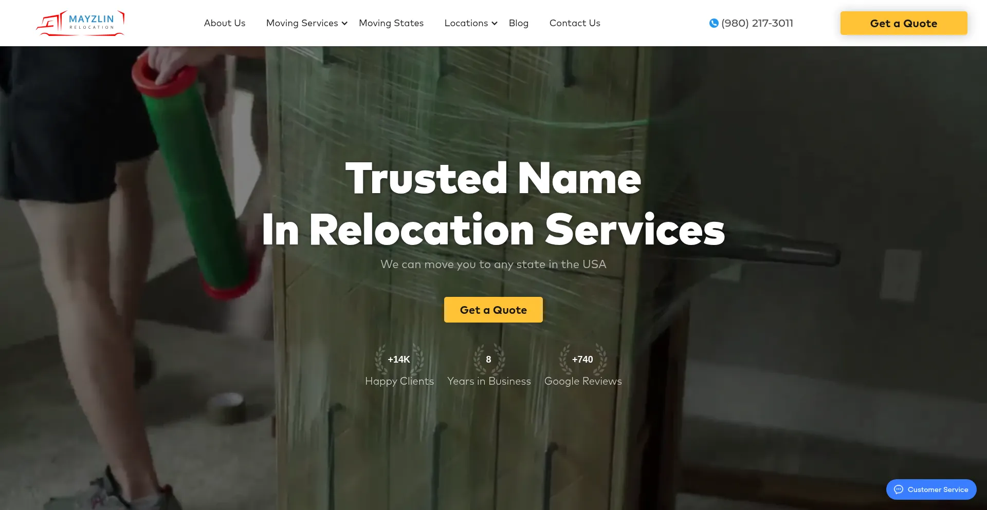 Website screenshot of Mayzlinrelocation.com