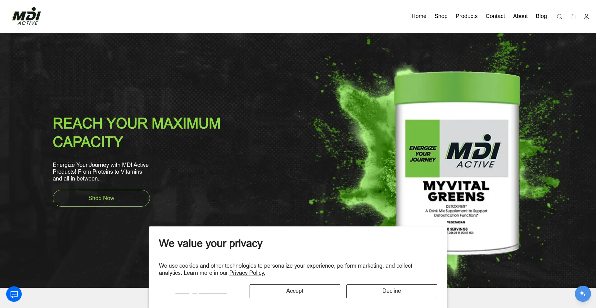 Website screenshot of Mdiactive.com