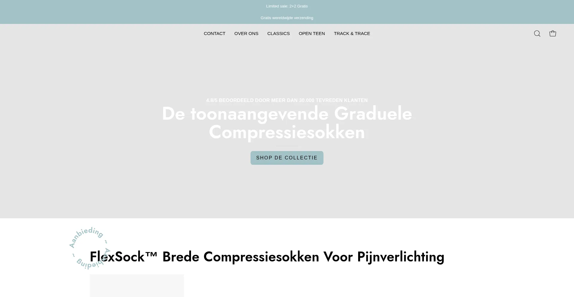 Website screenshot of Medicsock.com