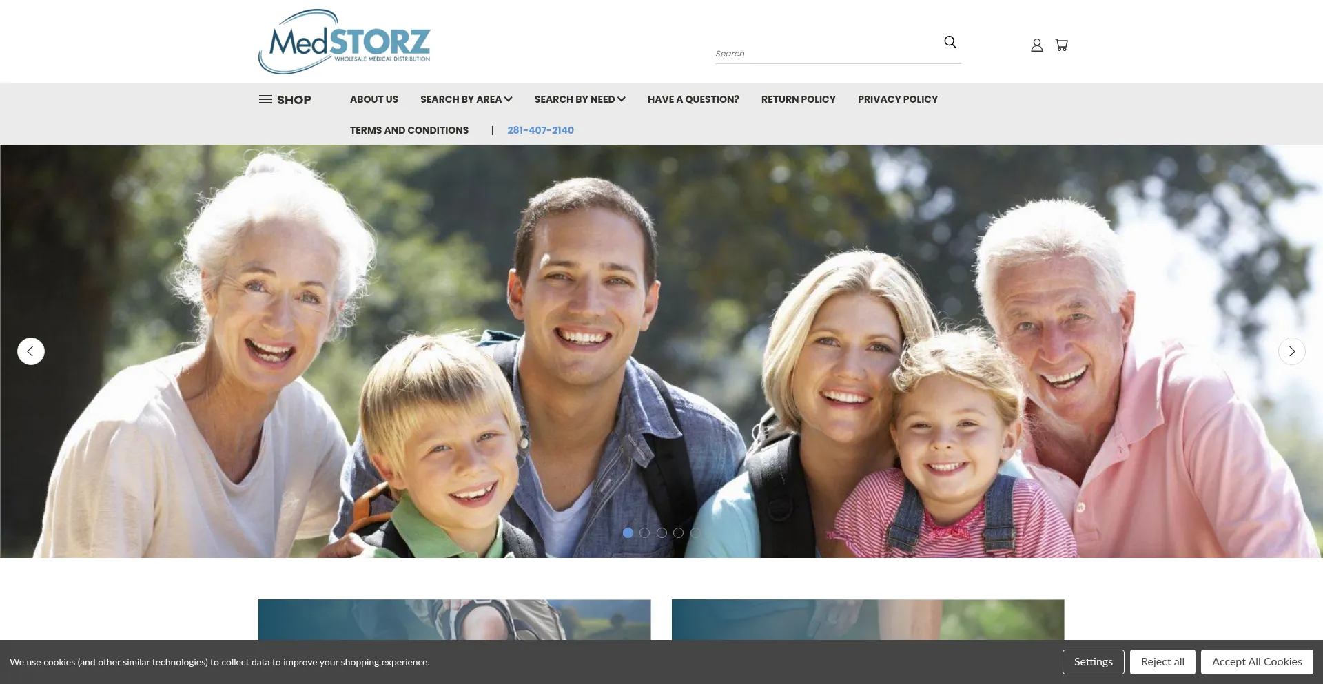 Website screenshot of Medstorz.com
