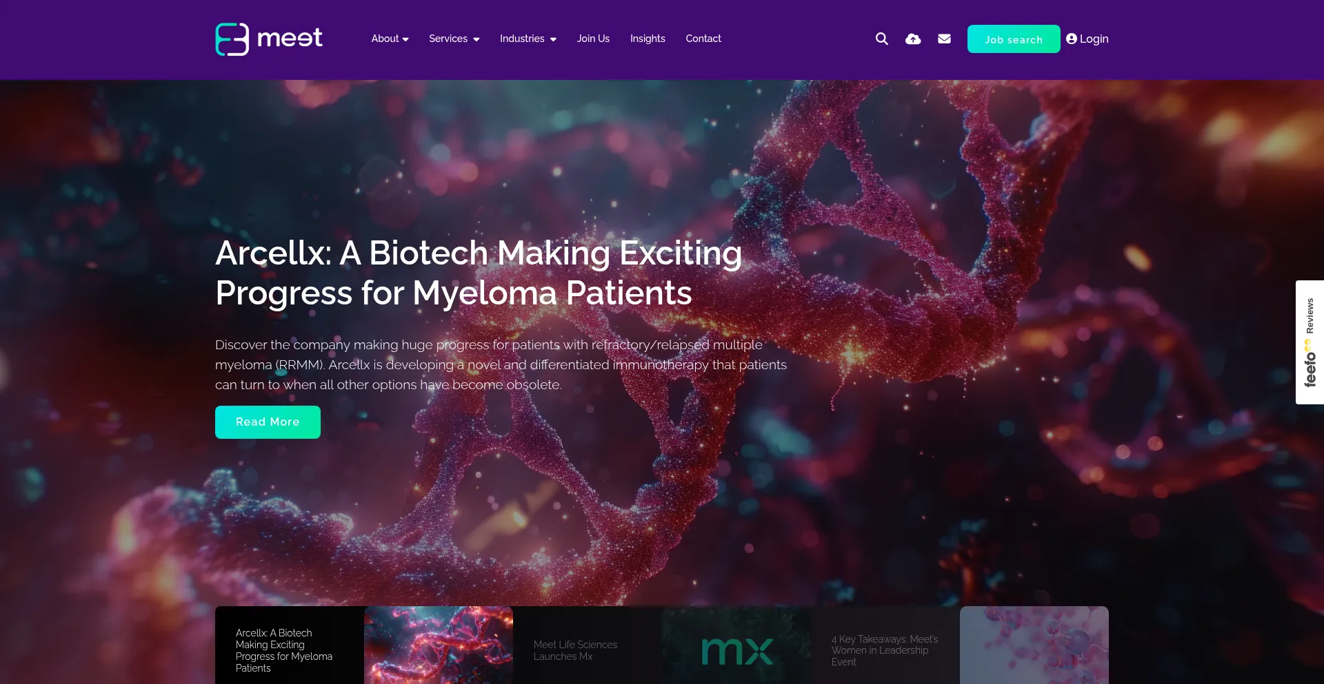 Website screenshot of Meetlifesciences.com