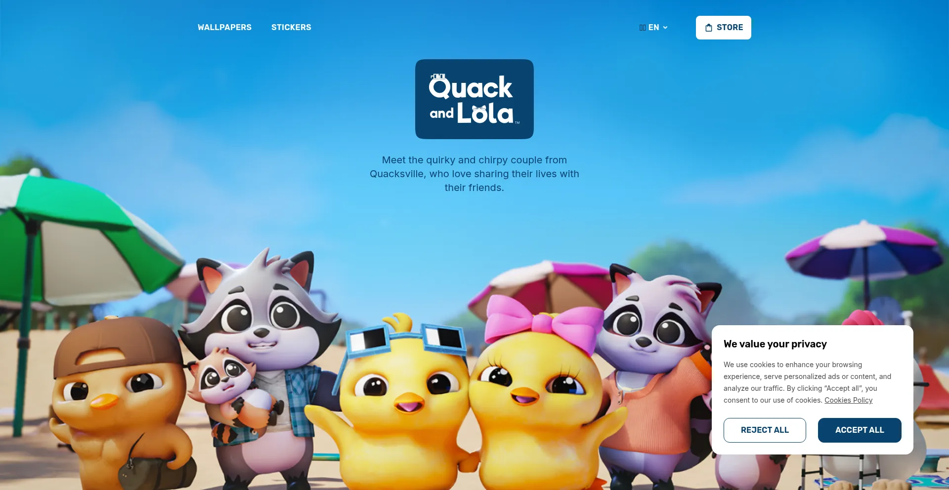 Website screenshot of Meetquack.com