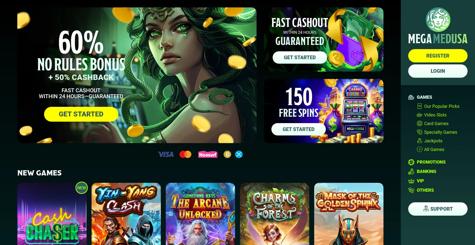 Website screenshot of Megamedusa.com