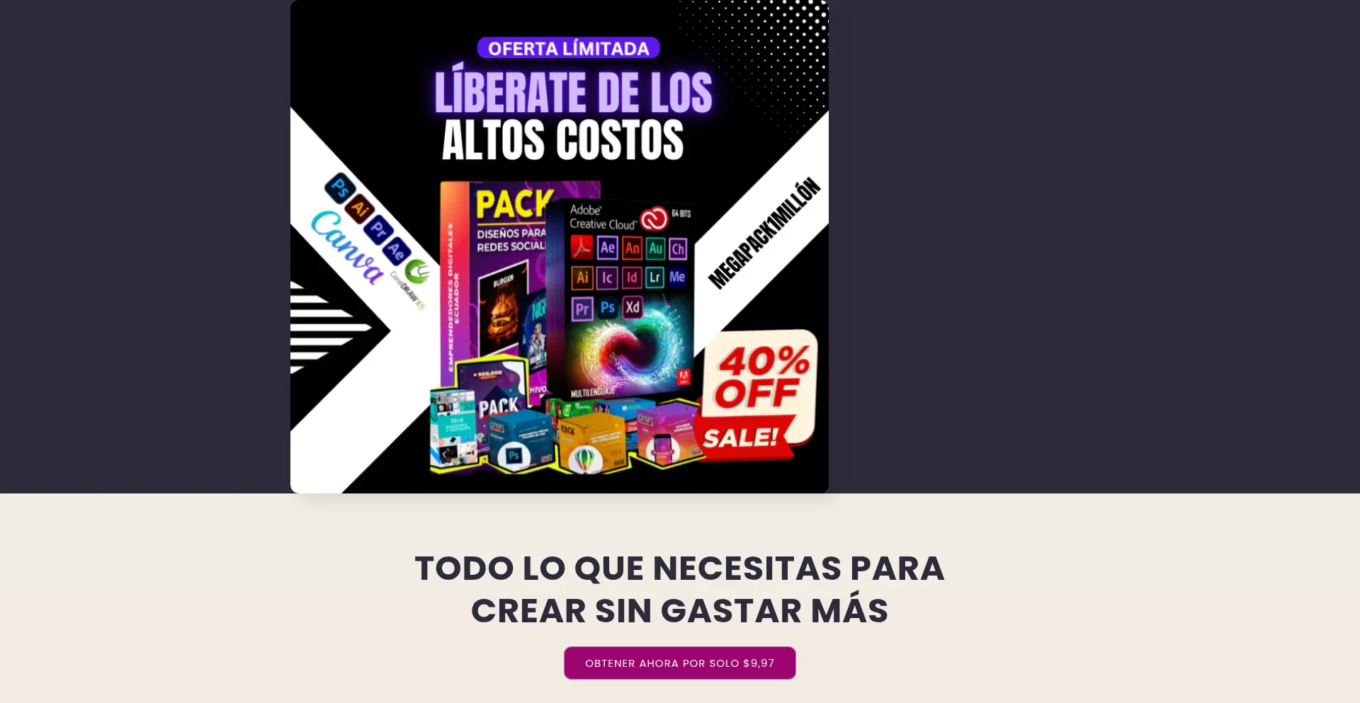 Website screenshot of Megapack1millon.online
