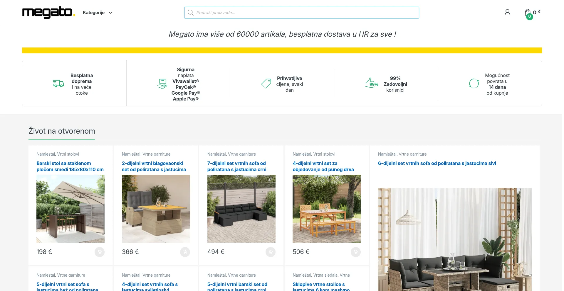 Website screenshot of Megato.hr