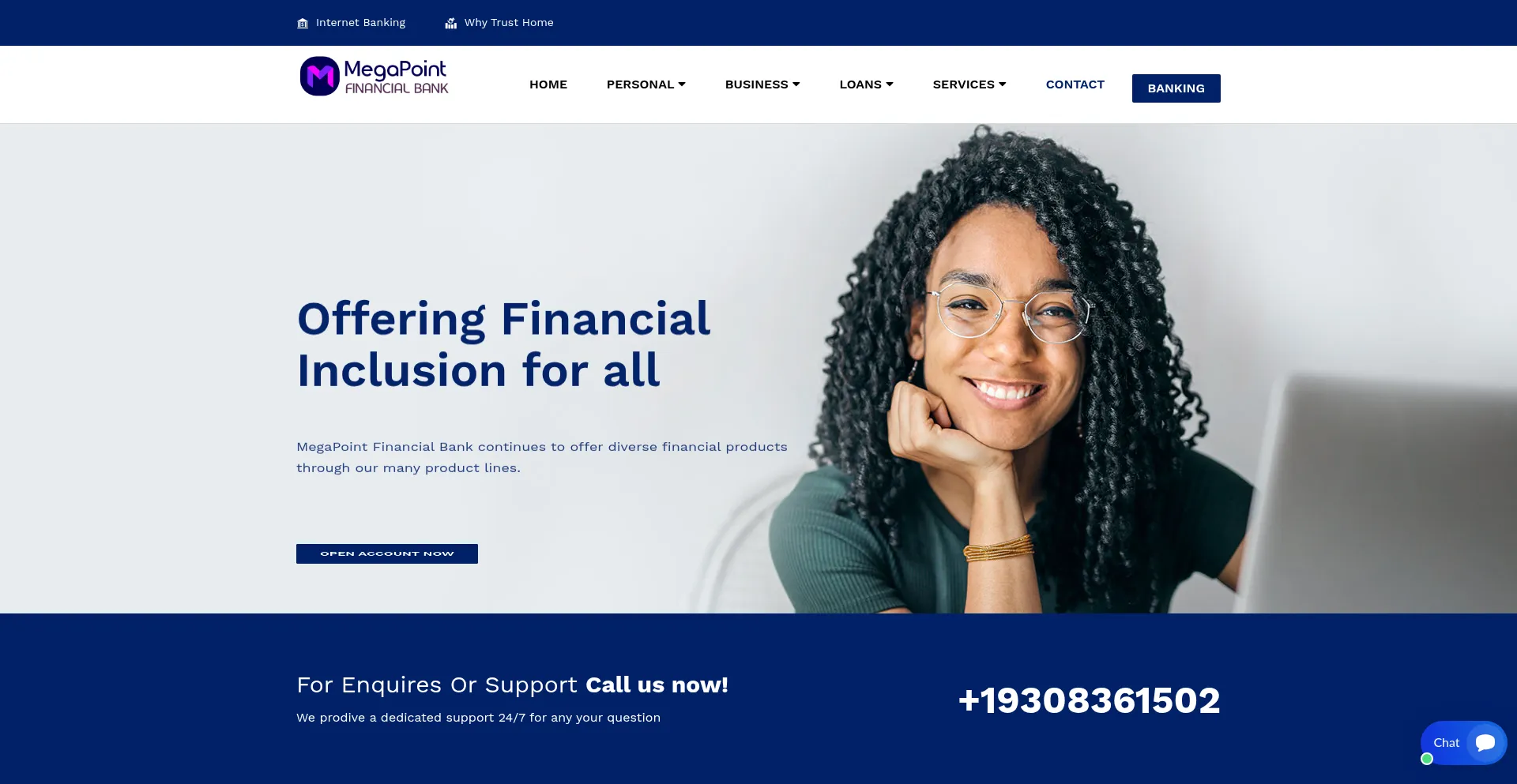 Website screenshot of Meggapoint.com