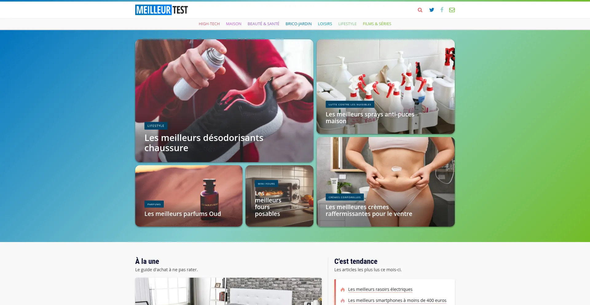 Website screenshot of Meilleurtest.fr