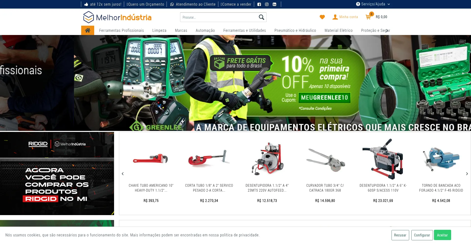 Website screenshot of Melhorindustria.com.br