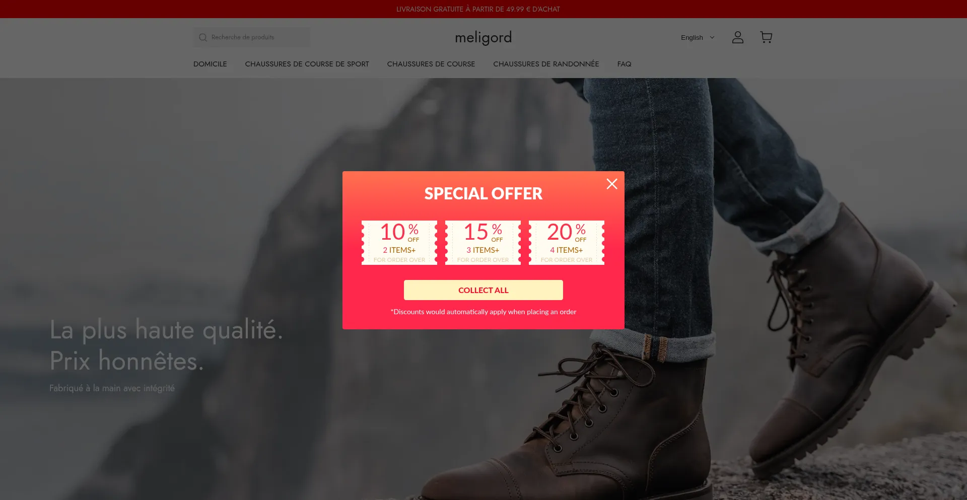 Website screenshot of Meligord.com