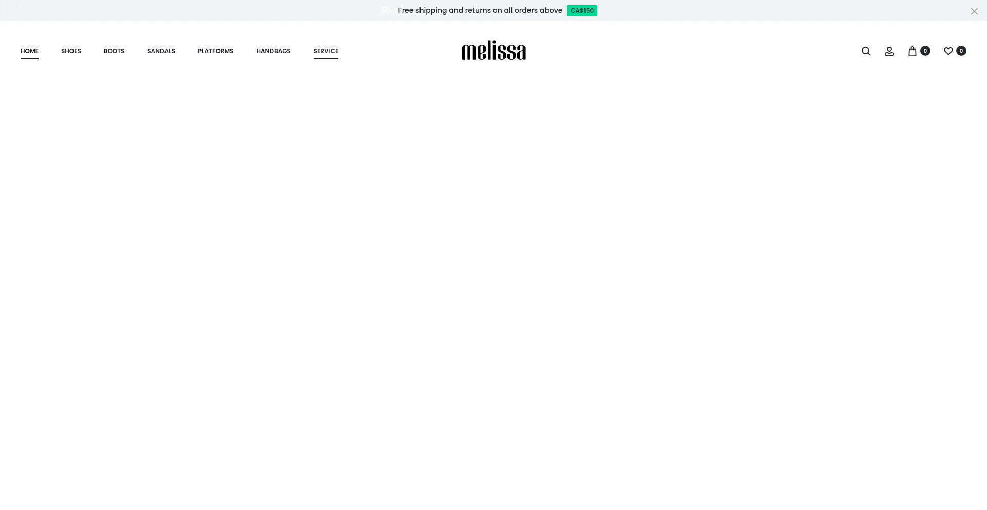 Website screenshot of Melissaca.com