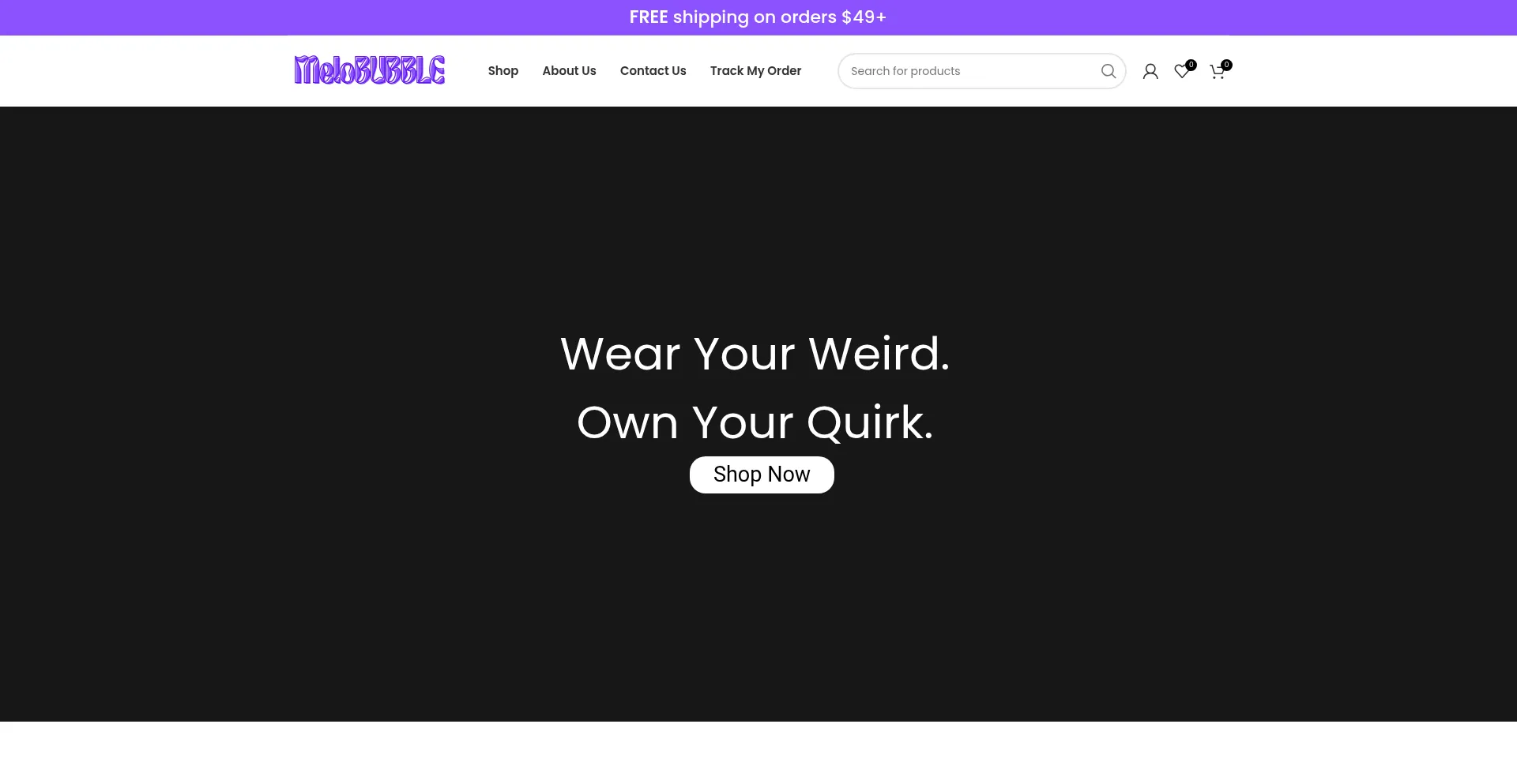 Website screenshot of Melobubble.com