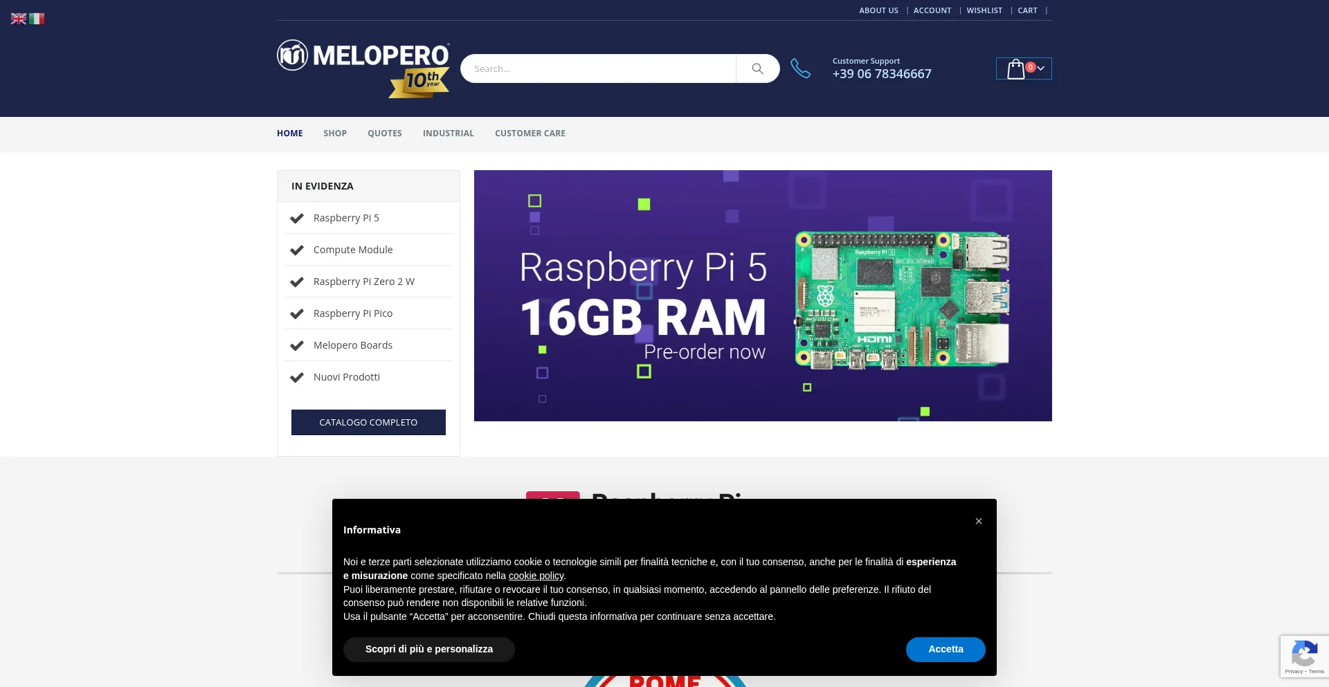 Website screenshot of Melopero.com