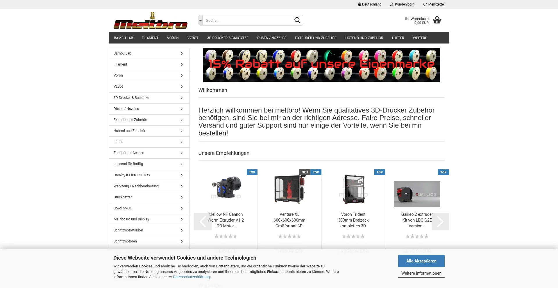 Website screenshot of Meltbro.de