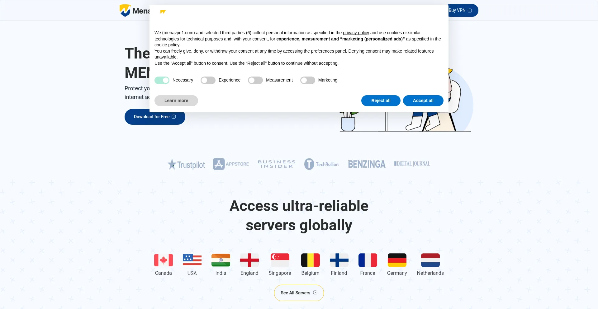 Menavpn1.com Screenshot