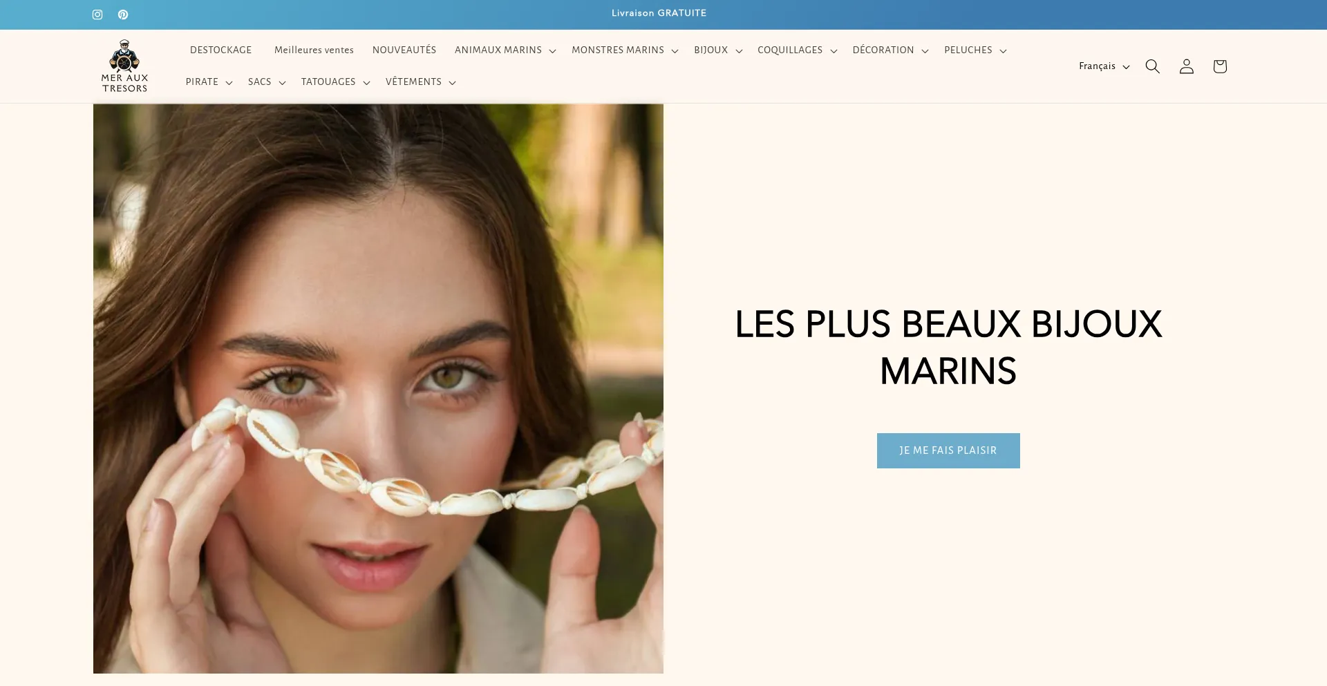 Website screenshot of Mer-aux-tresors.com
