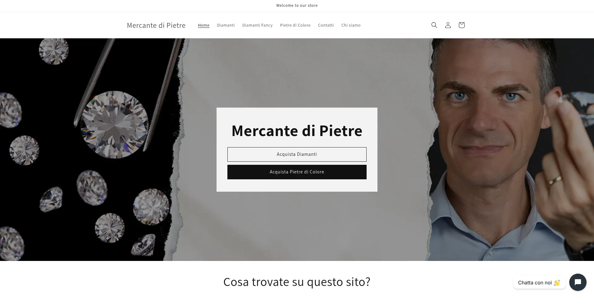 Website screenshot of Mercantedipietre.com