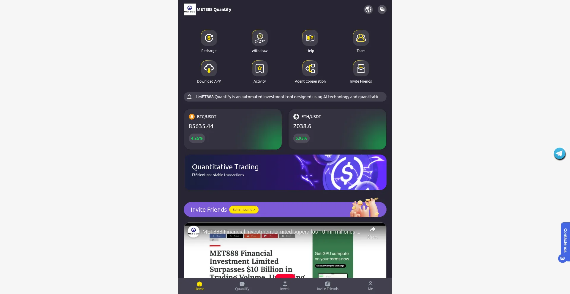 Website screenshot of Met888.com