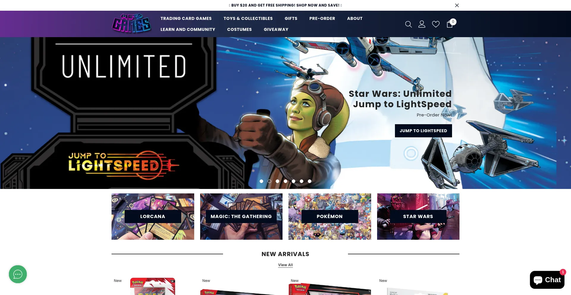 Website screenshot of Metagames.toys