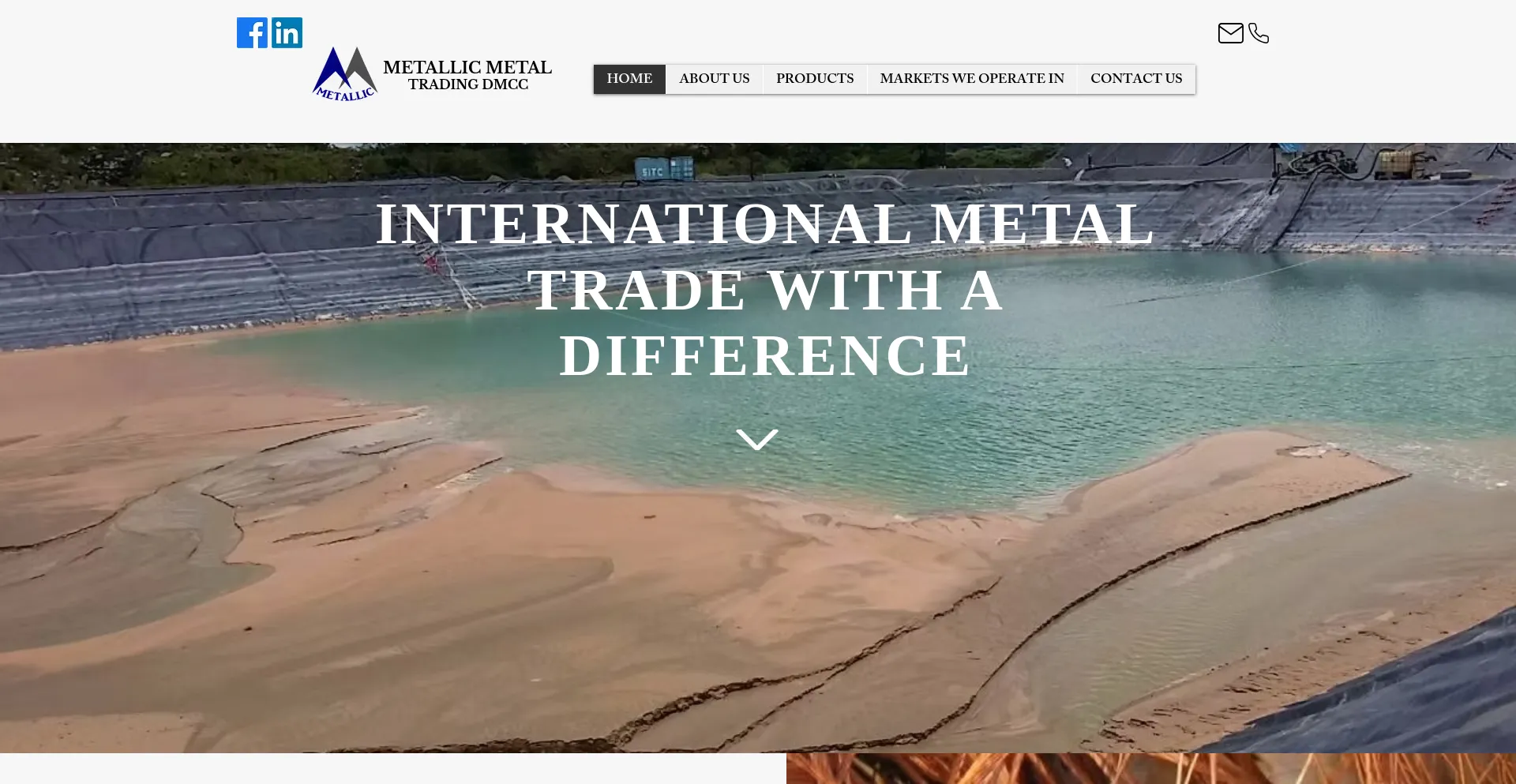 Website screenshot of Metallicmetals.com