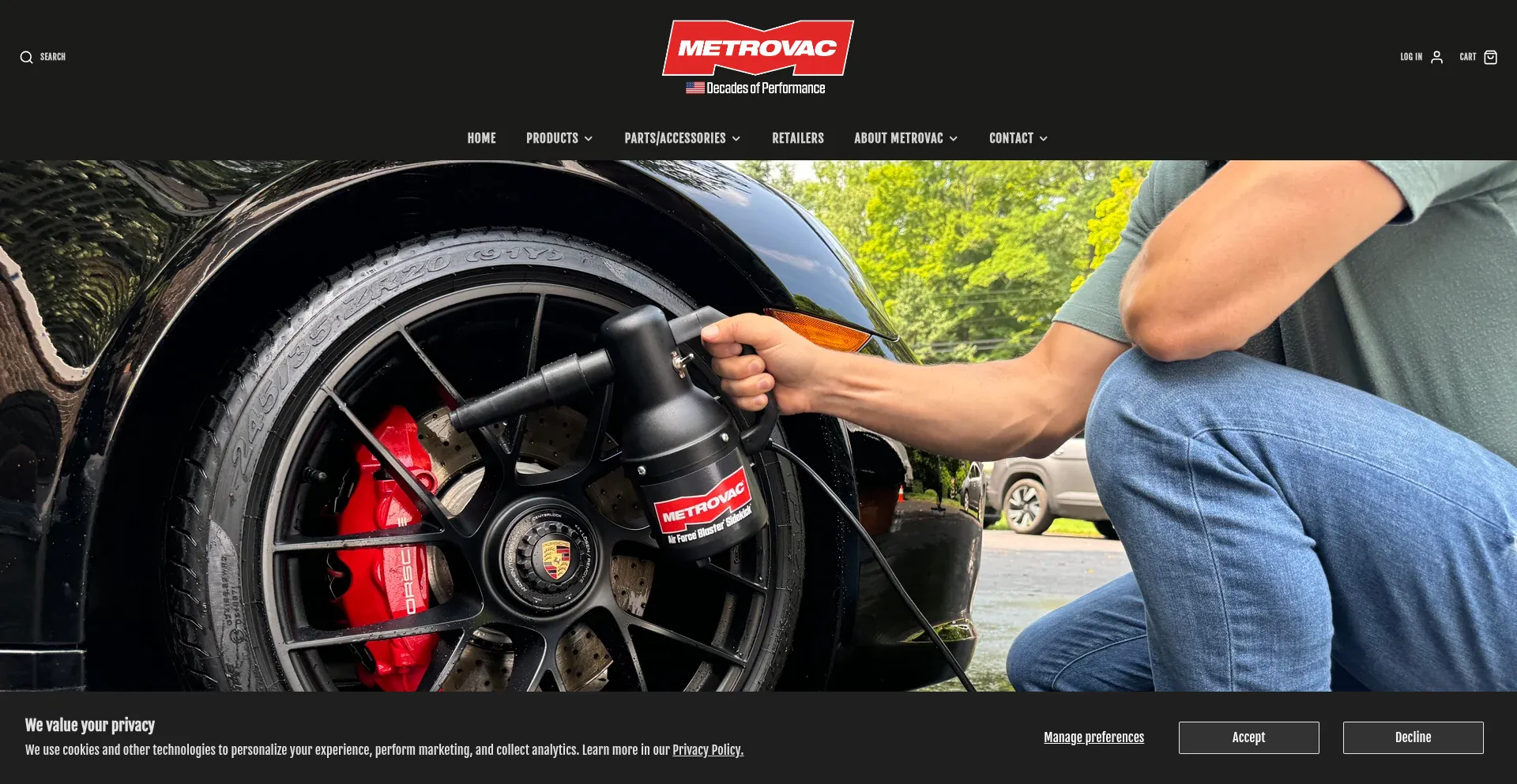 Website screenshot of Metrovac.com