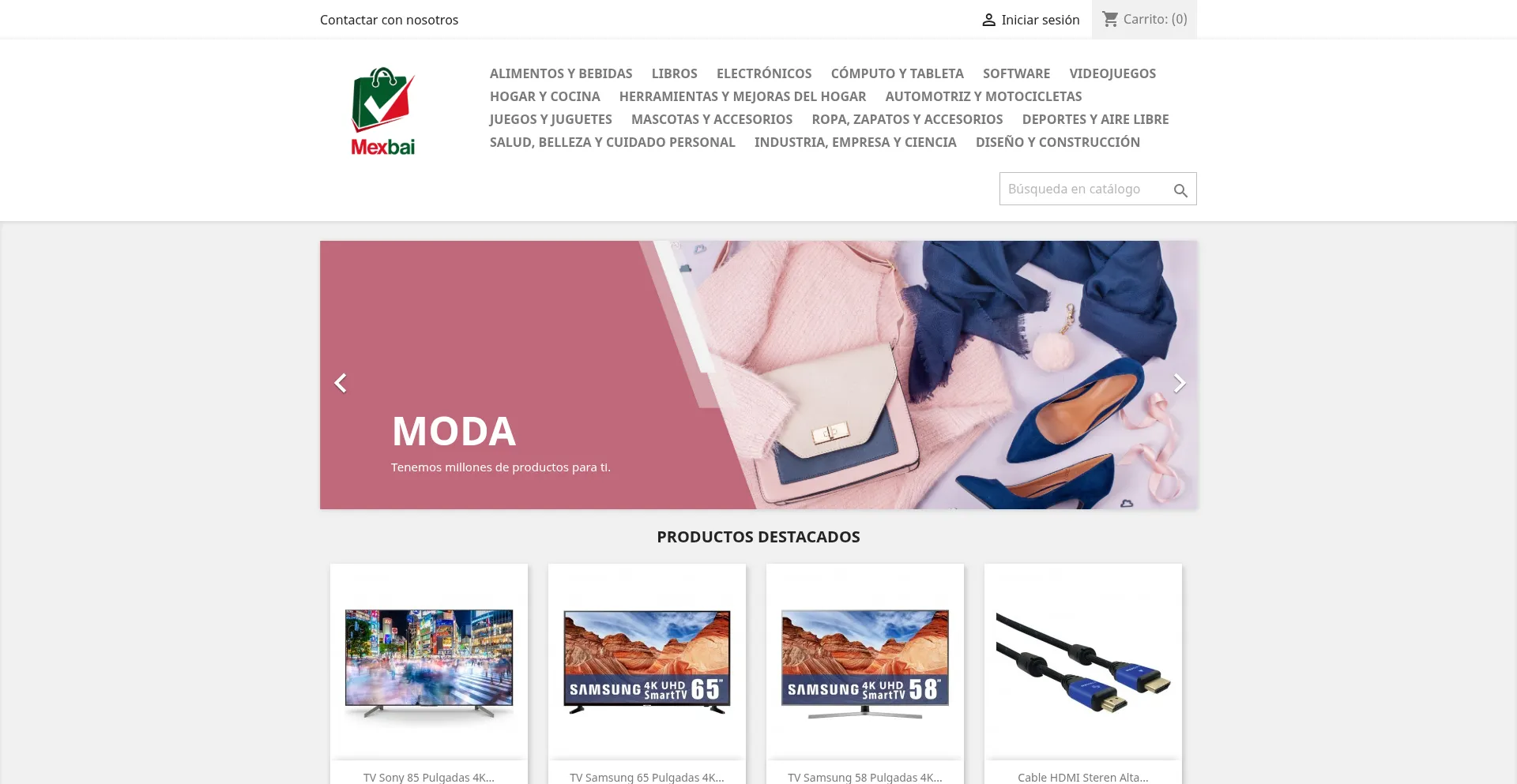 Website screenshot of Mexbai.com