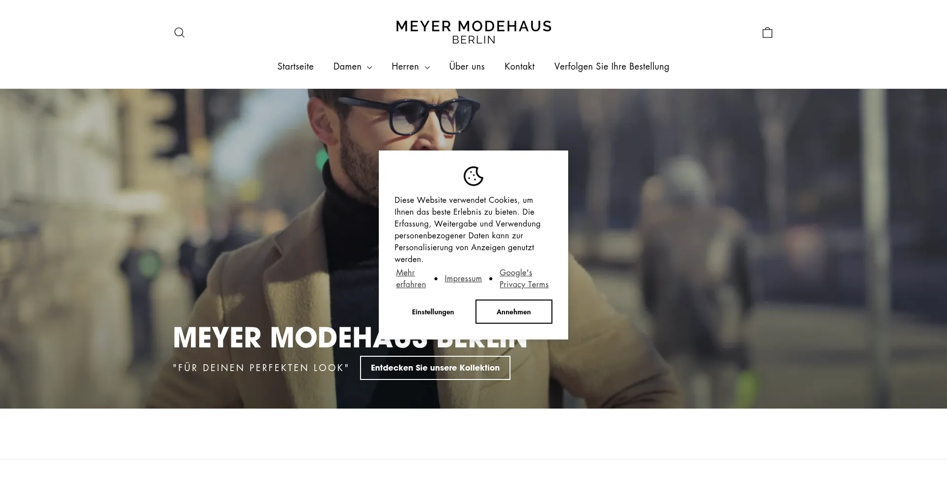 Website screenshot of Meyer-modehaus.com