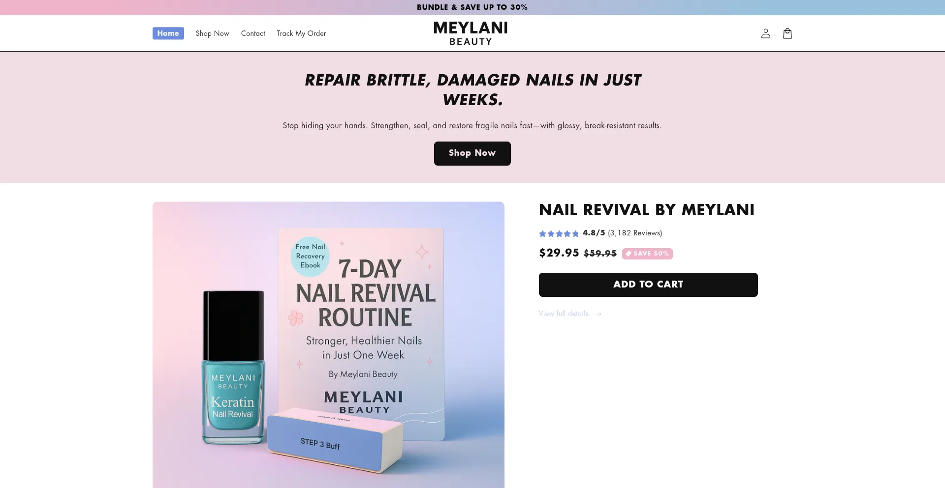 Website screenshot of Meylanibeauty.com