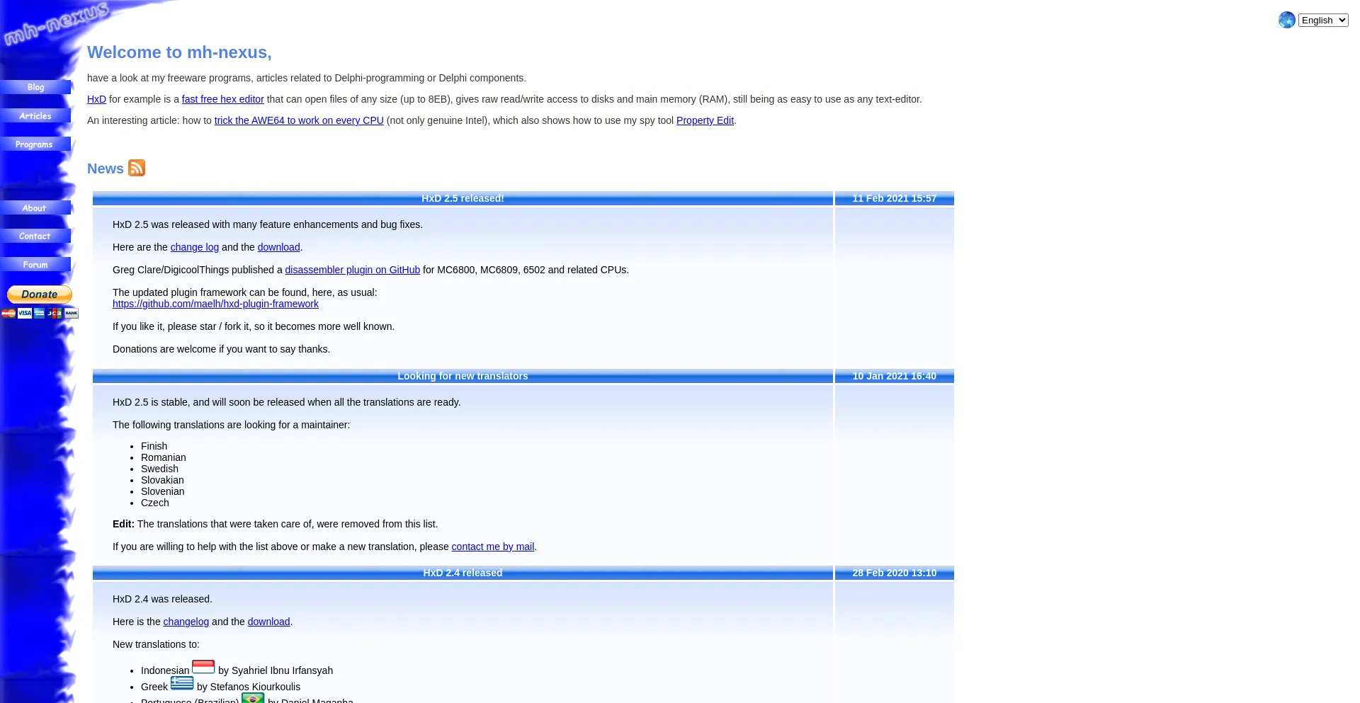 Website screenshot of Mh-nexus.de