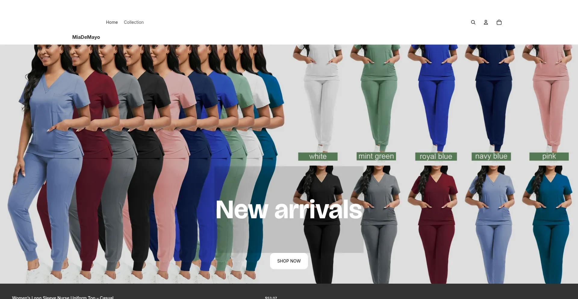 Website screenshot of Miademayo.com