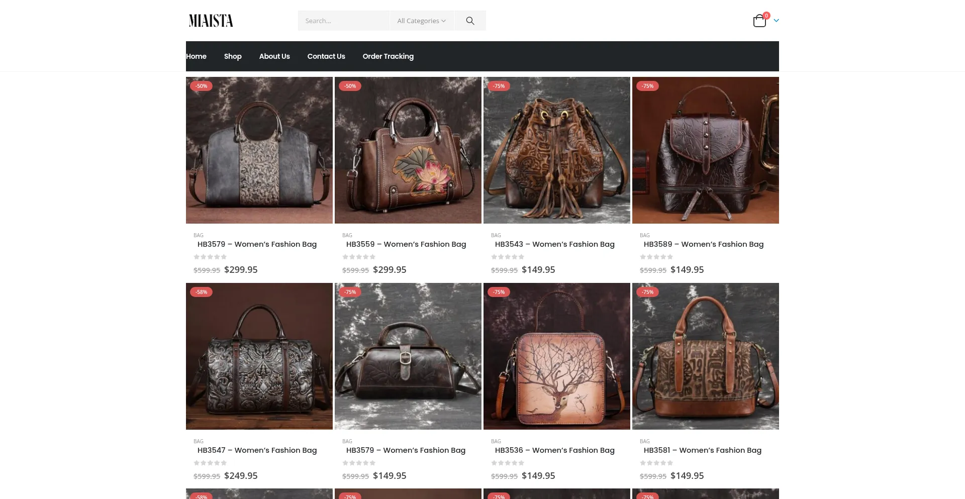Website screenshot of Miaista.com