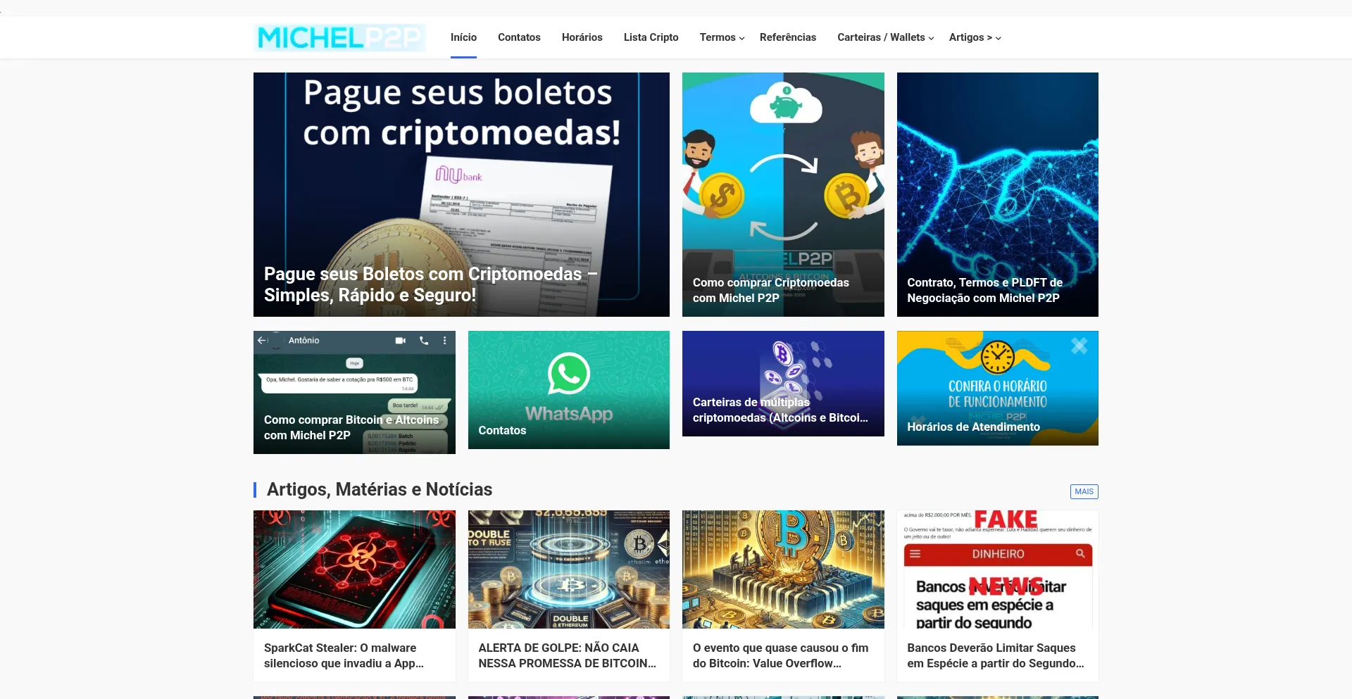 Website screenshot of Michelp2p.com