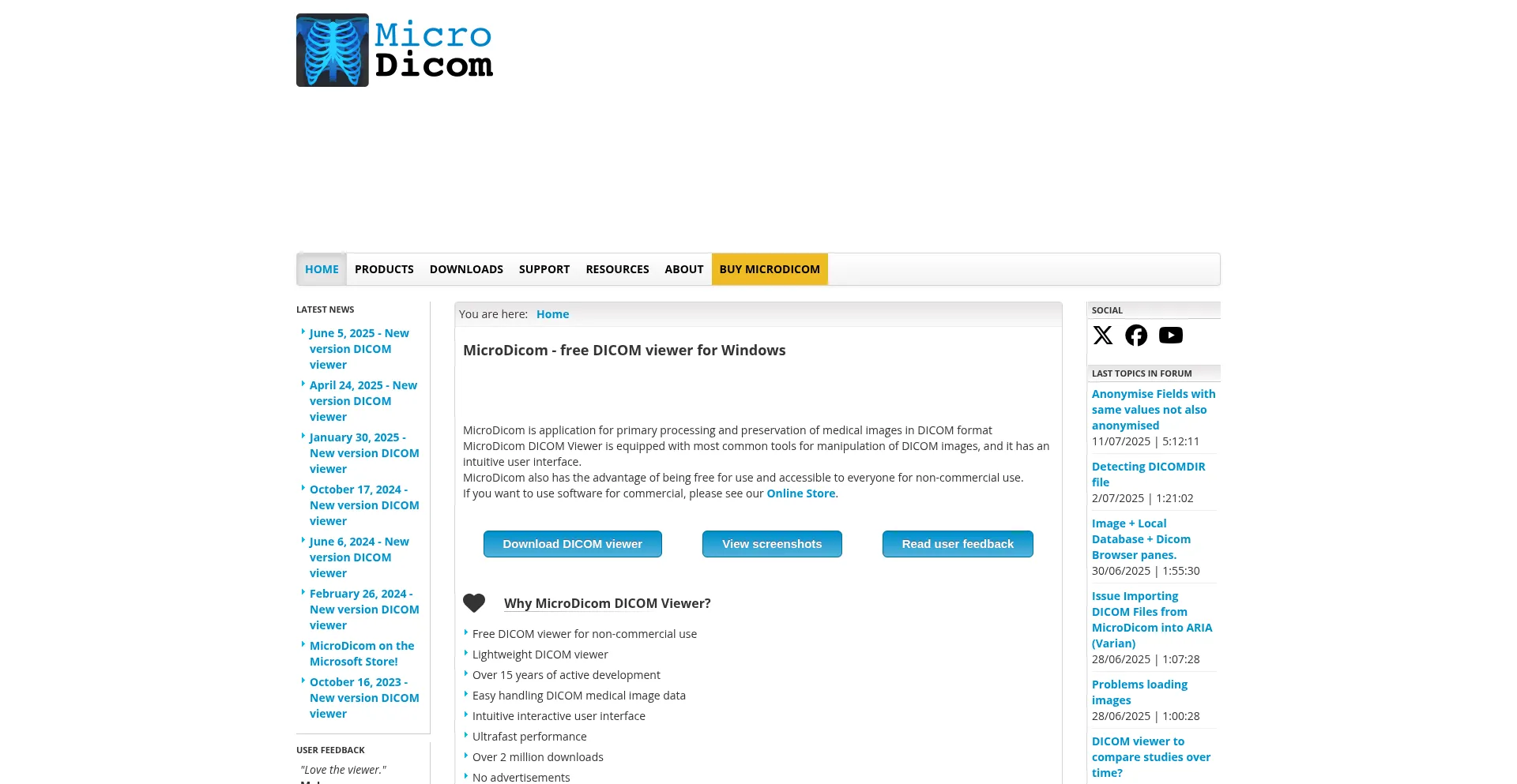 Website screenshot of Microdicom.com