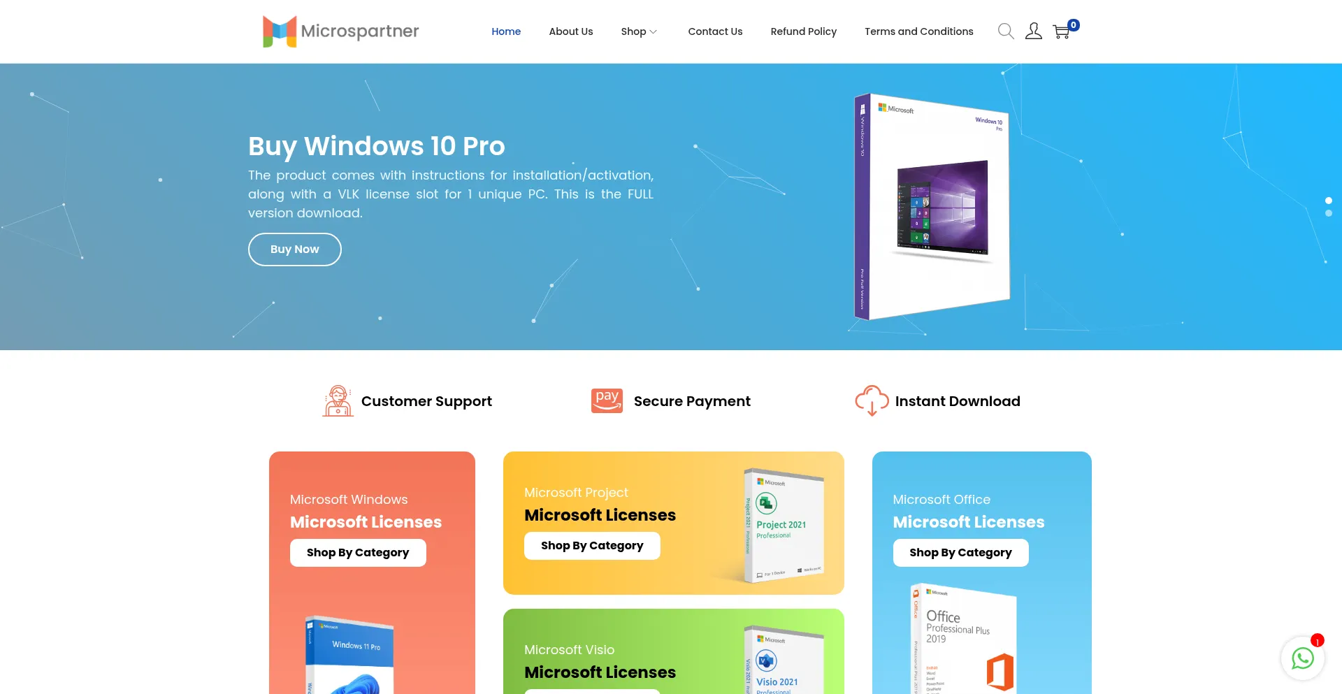 Website screenshot of Microspartner.com