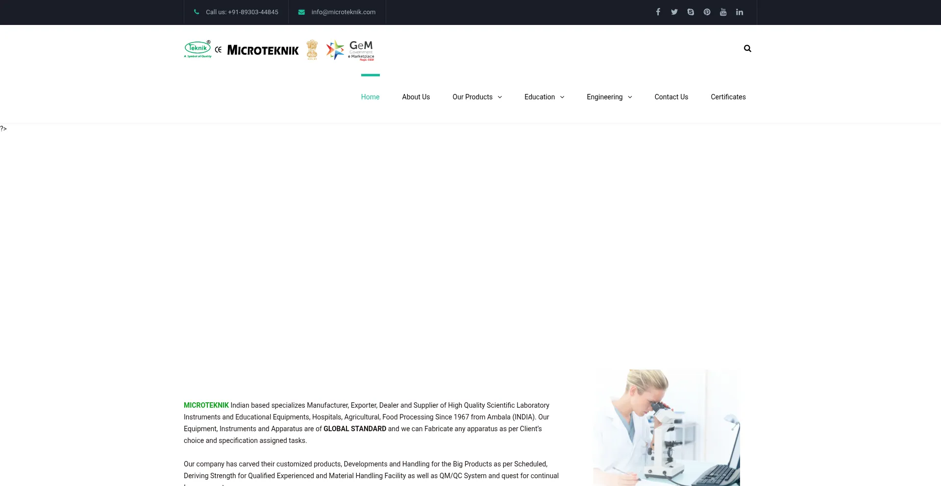 Website screenshot of Microteknik.com