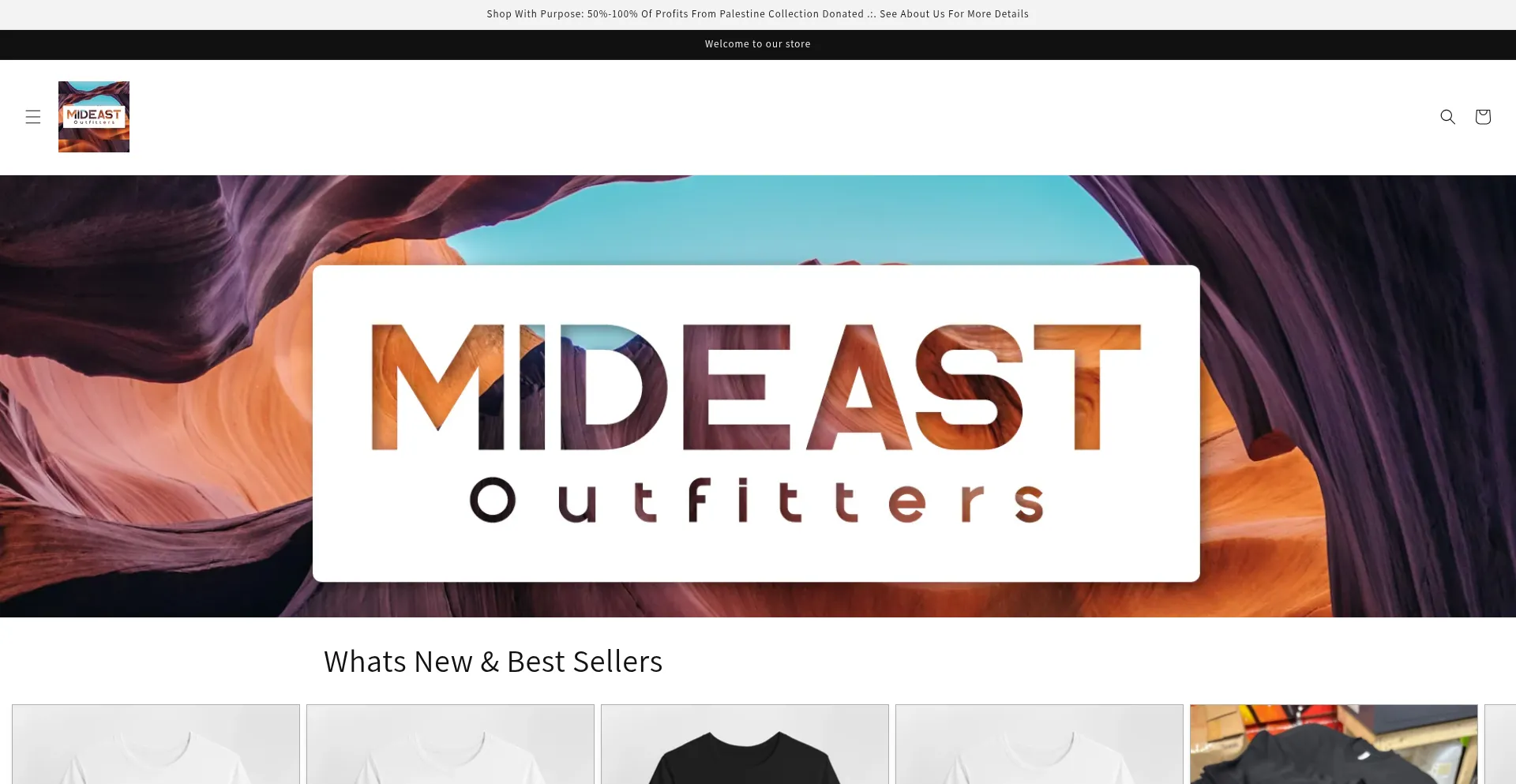 Website screenshot of Mideastoutfitters.com