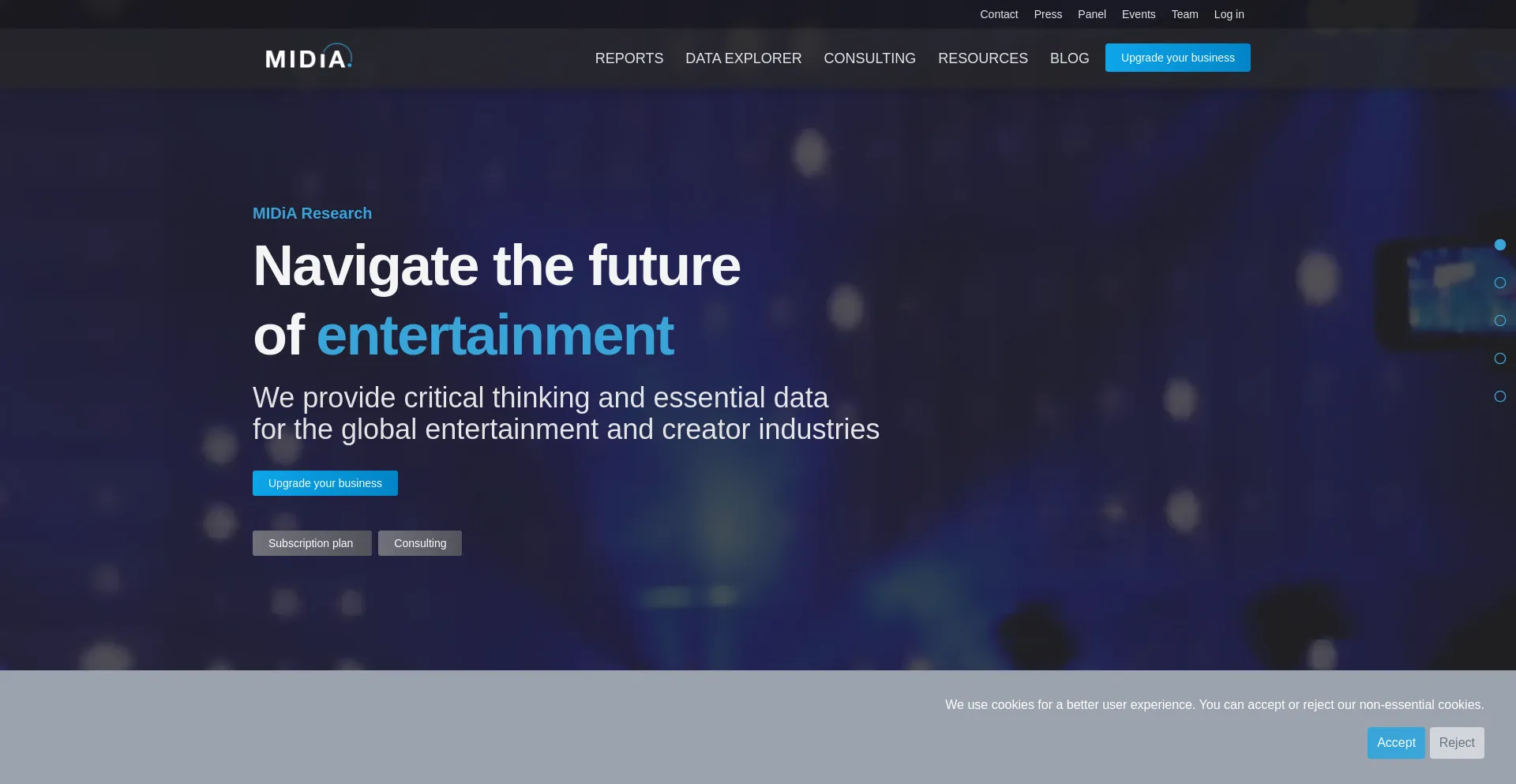 Website screenshot of Midiaresearch.com