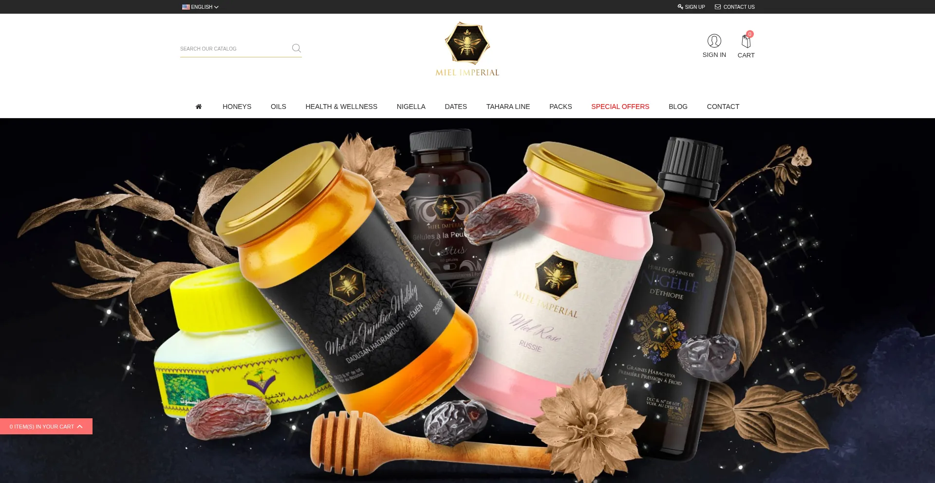 Website screenshot of Miel-imperial.com