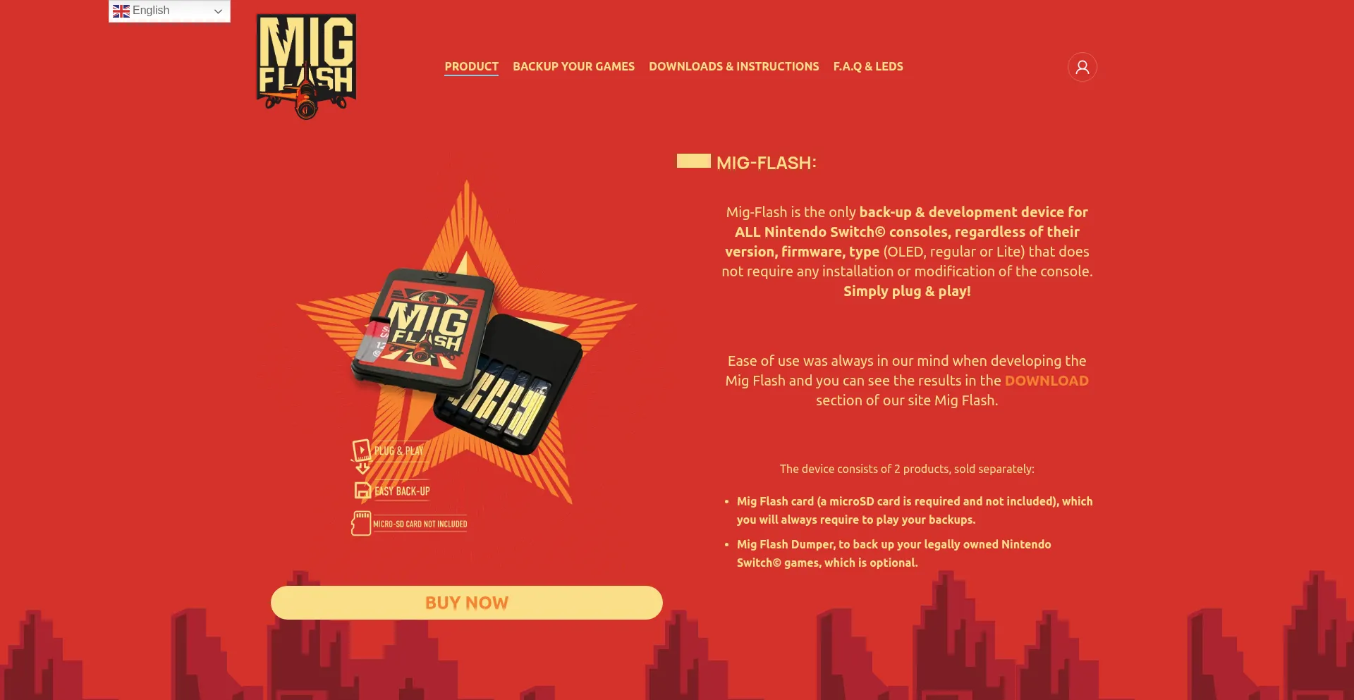 Website screenshot of Migflash.shop