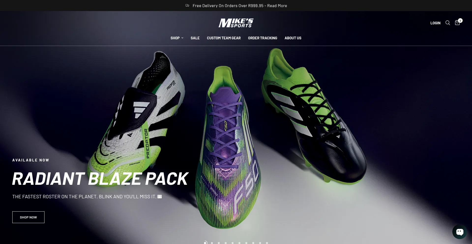 Website screenshot of Mikes-sports.com
