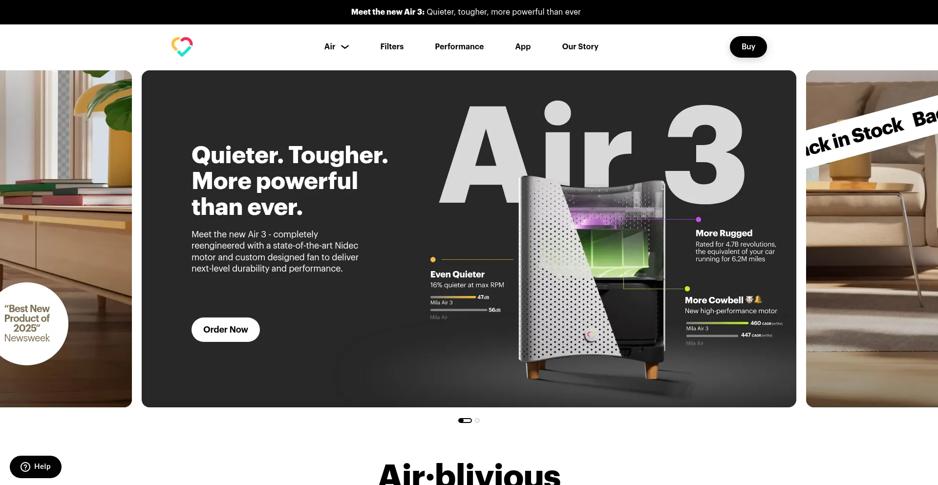 Website screenshot of Milacares.com
