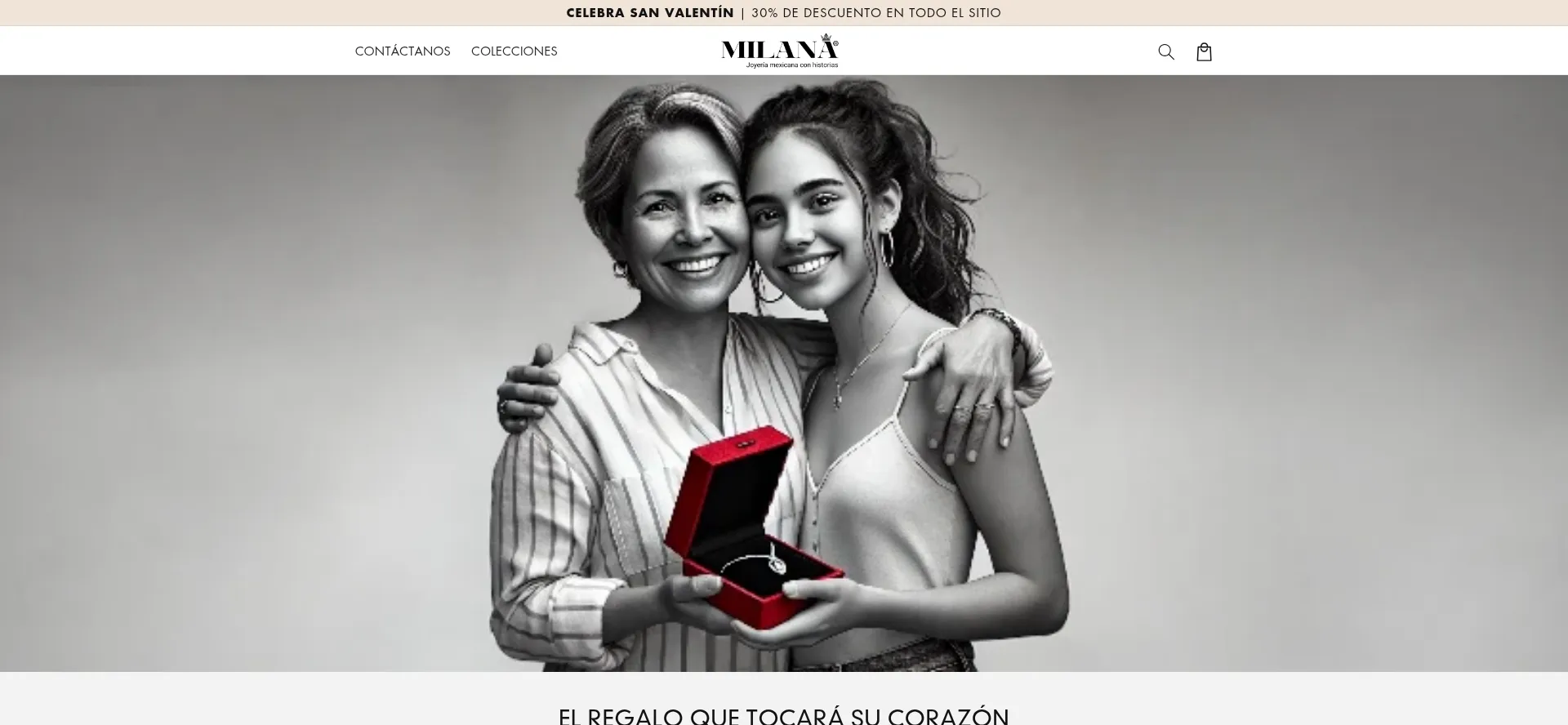 Website screenshot of Milana.mx