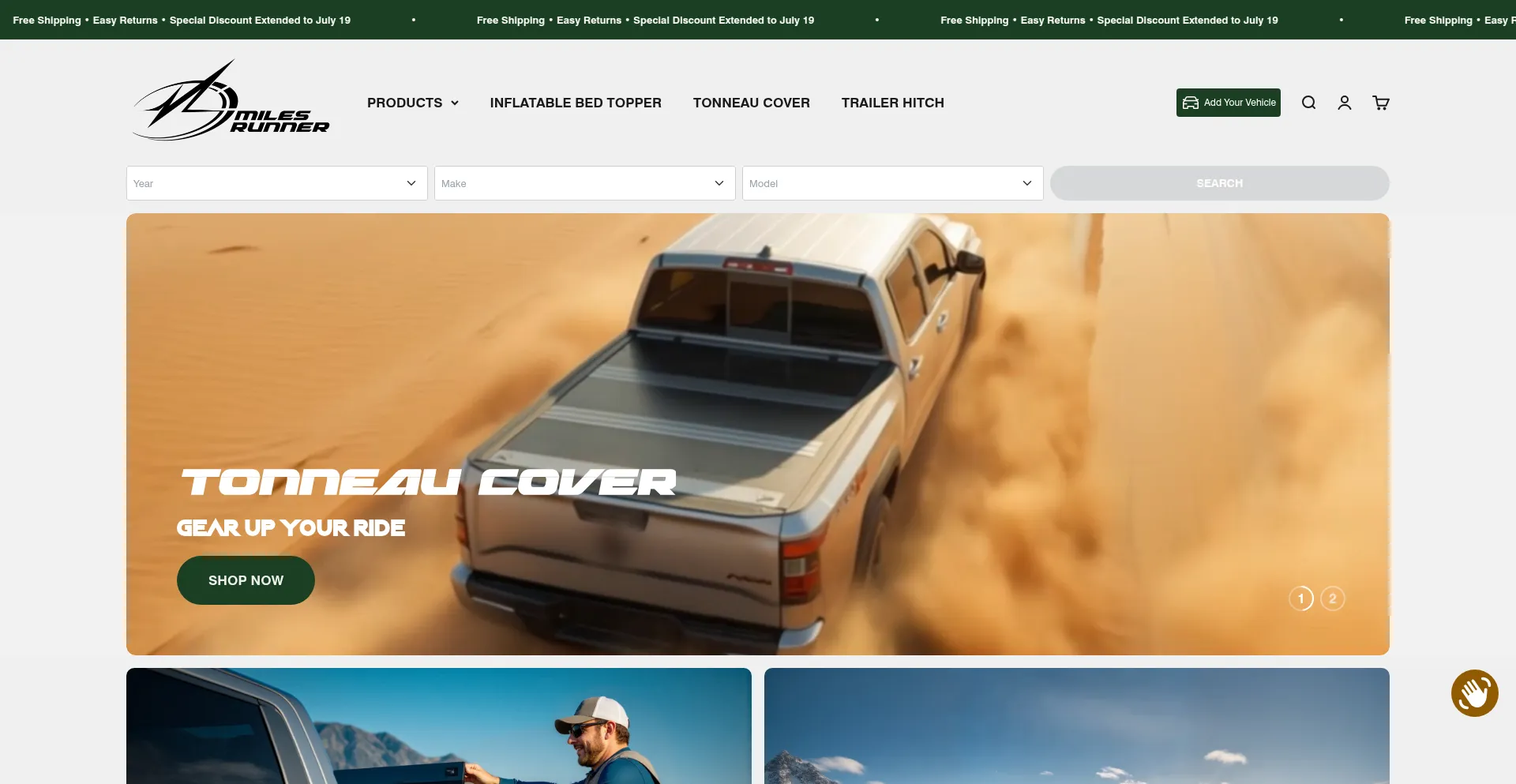 Website screenshot of Milesrunner.com