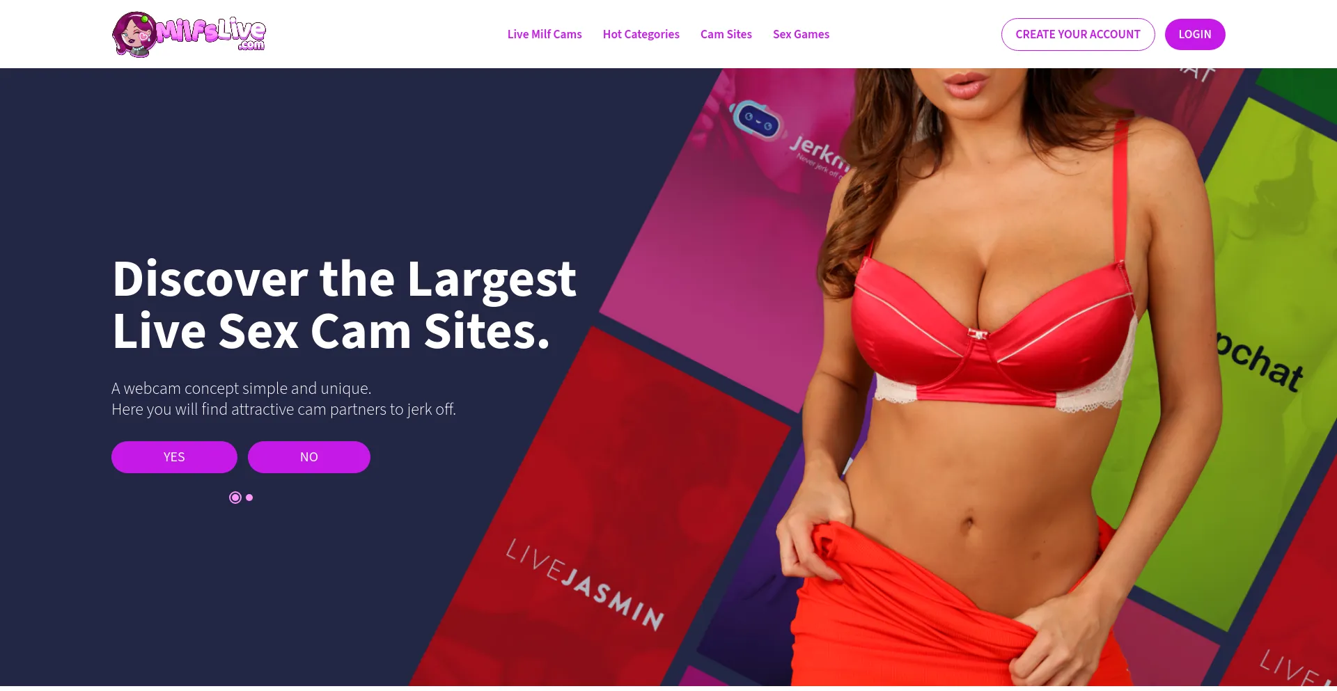 Website screenshot of Milfslive.com
