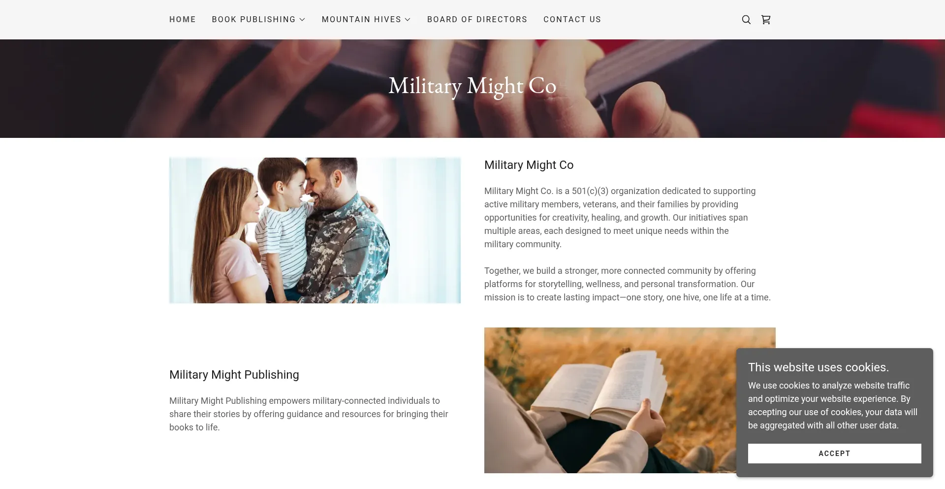 Website screenshot of Militarymightco.org