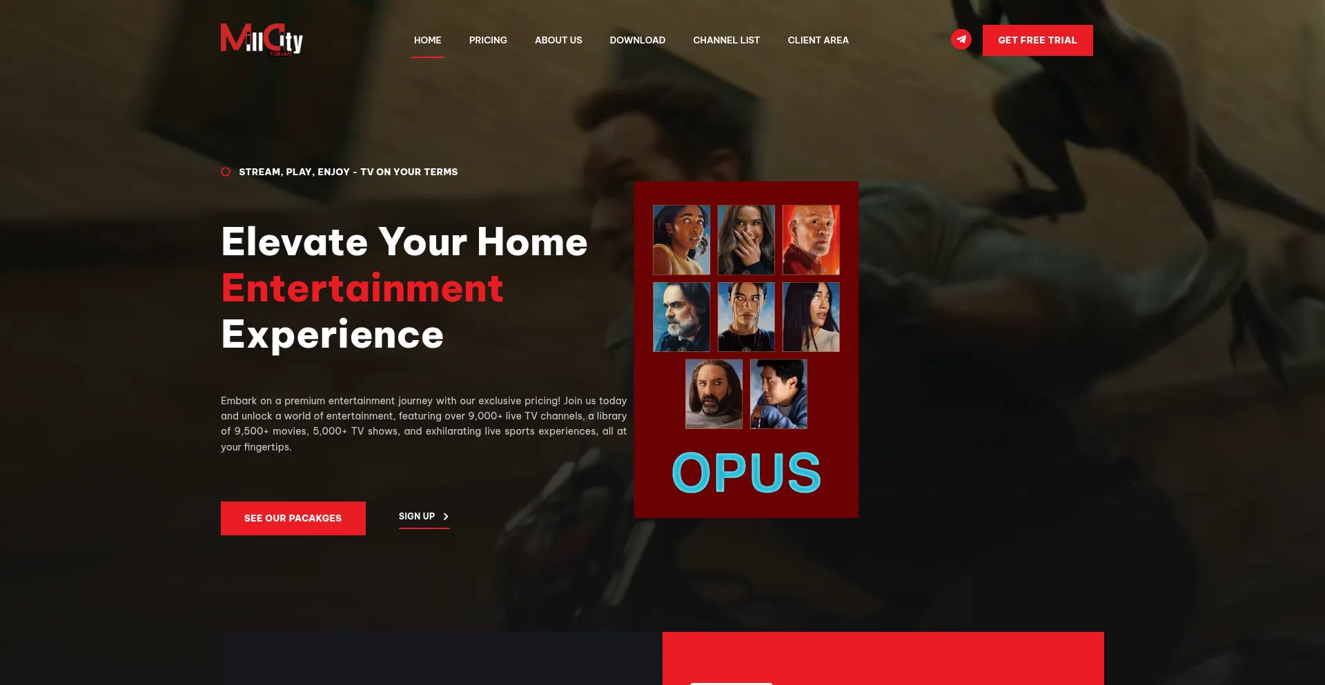 Website screenshot of Millcitystreamz.com